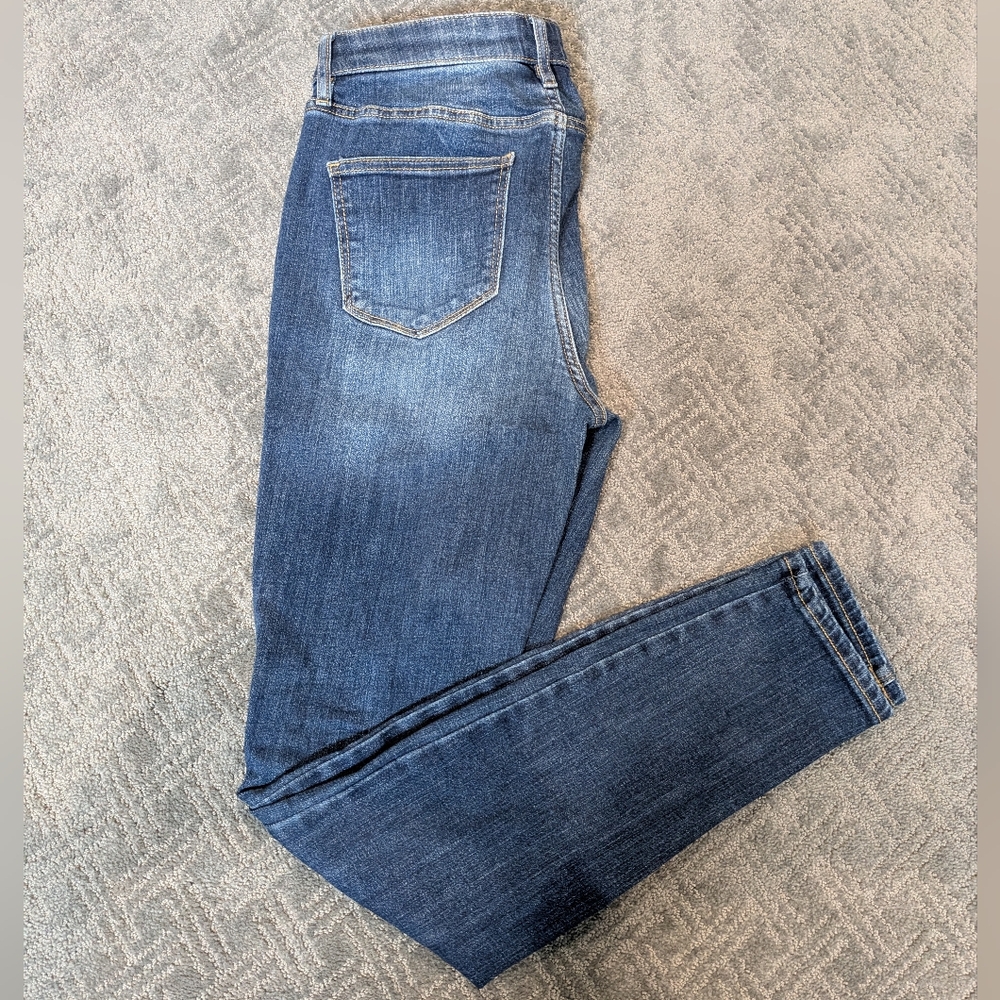 New York & Company Blue Skinny Jeans Medium Wash